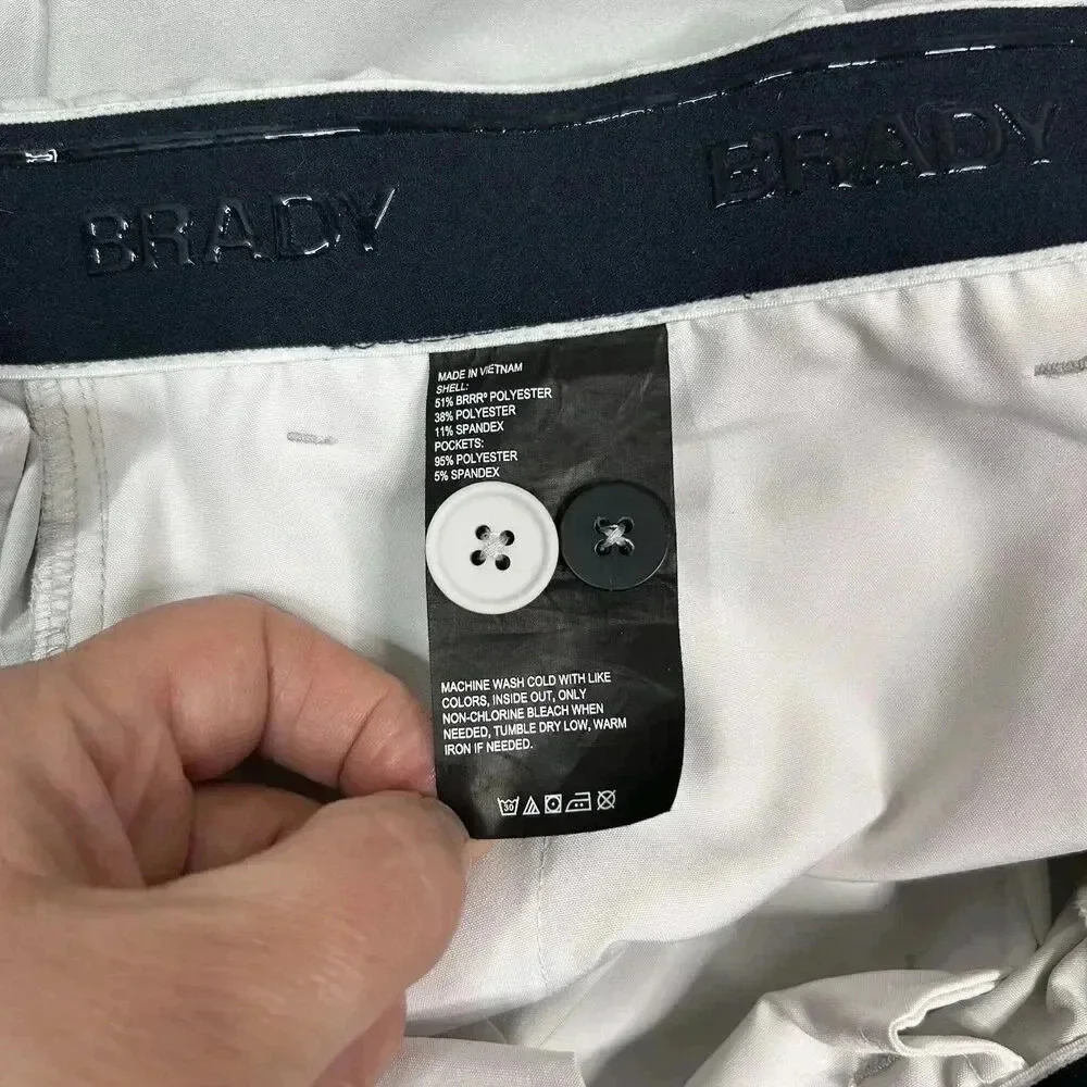 Brady Mens Short Chino Flat Front Gold Pickleball Light Grey Color Size 38